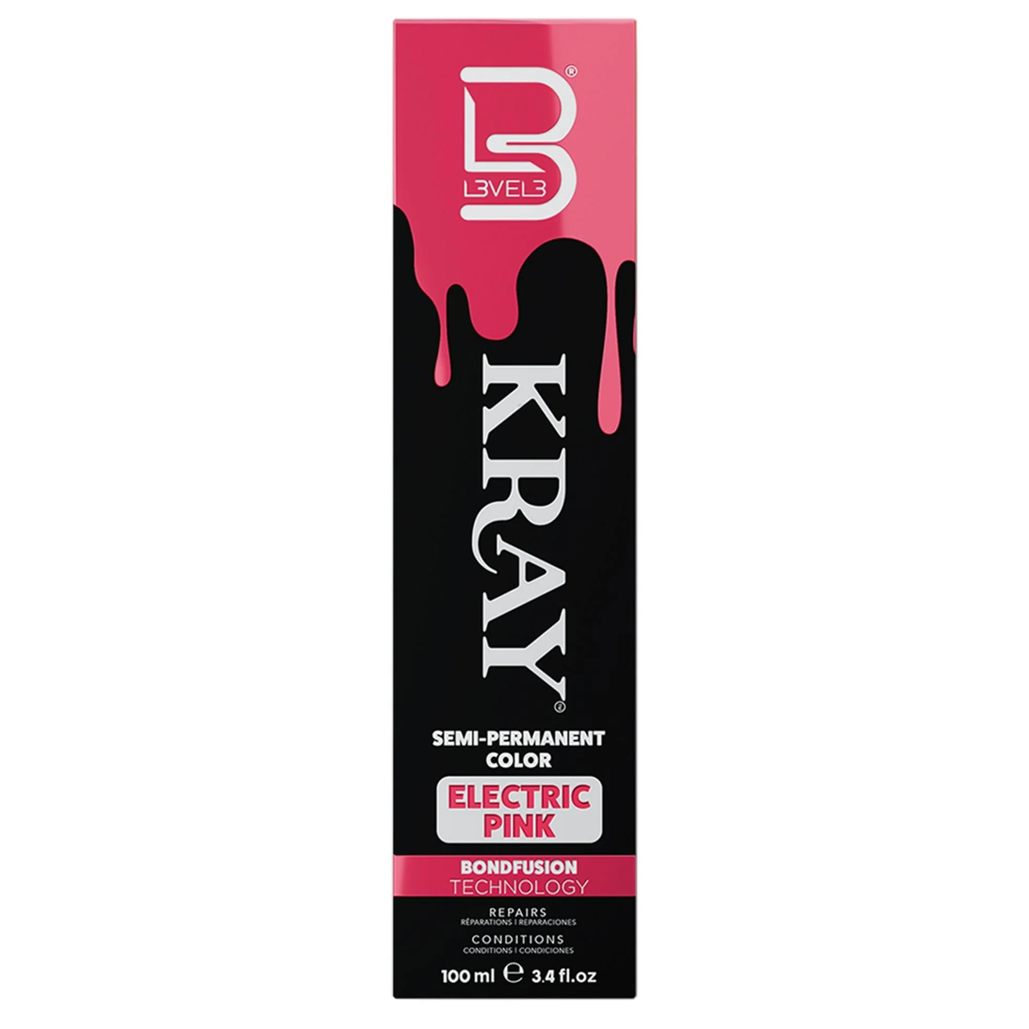 Safe L3 - Level 3 Electric Semi Permanent Hair Color - Vibrant Long Lasting Shine - Argan Oil Protection - 100 ml - Electric Pink Luxury