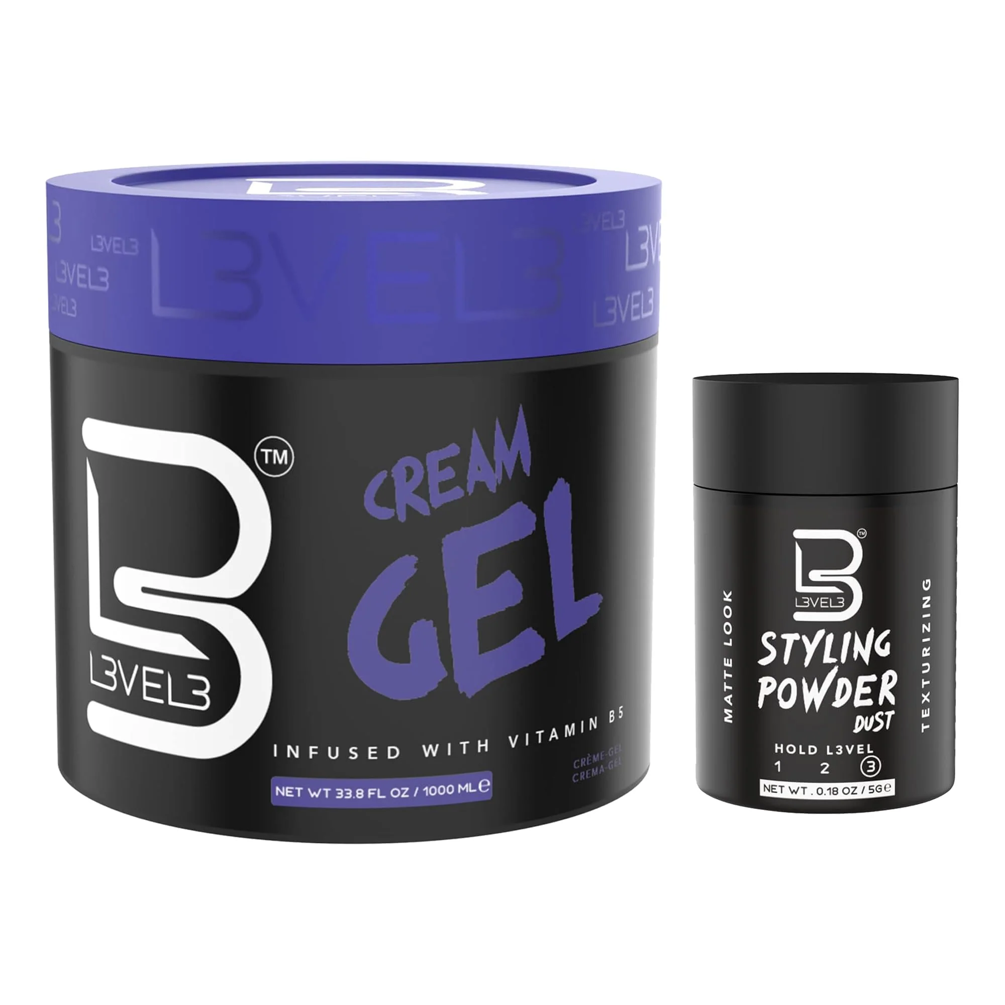 Soft L3 Level 3 Cream Gel - Provides Volume and Medium Hold - With Vitamins to Nourish and Protect Hair Level Three Mens Hair Styling Cream Sample Powder Top-Quality