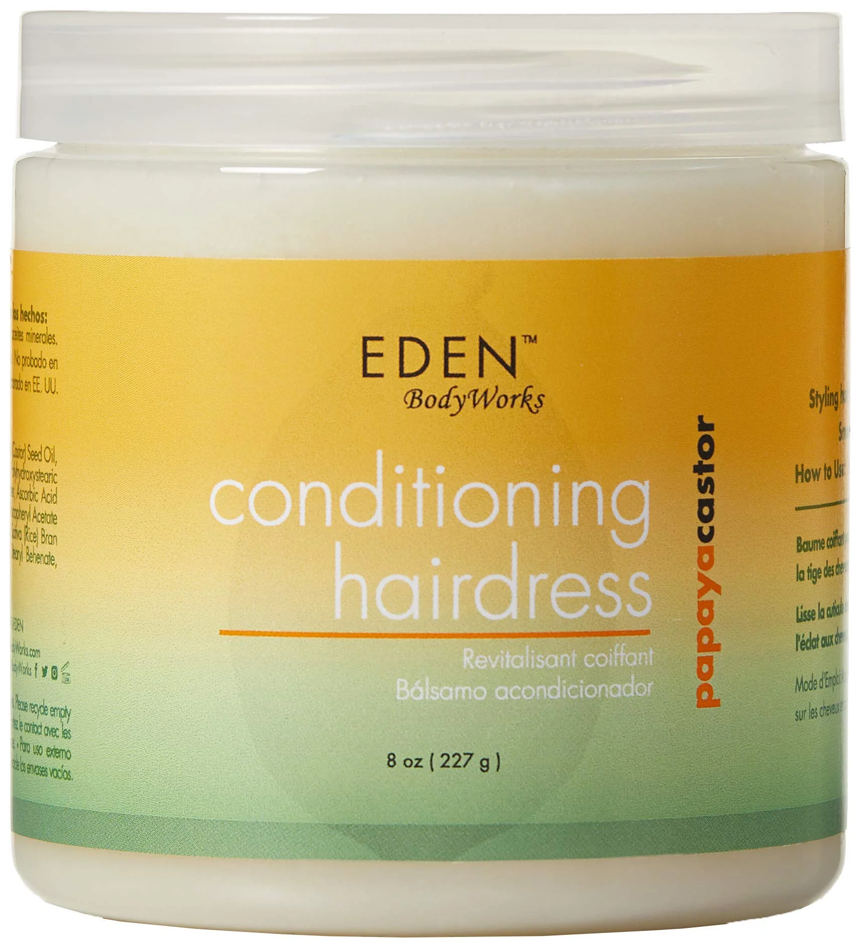 Carefully Designed EDEN BodyWorks Papaya Castor Conditioning Hairdress 8 oz Reduce Frizz Nourish Hair Scalp - Light Hold Exceptional