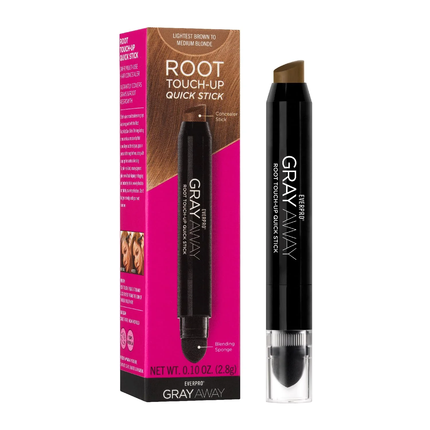 Powerful EVERPRO Gray Away Root Touchup Quick Stick Lightest Brown Medium Blonde 0.1 Oz Original Design
