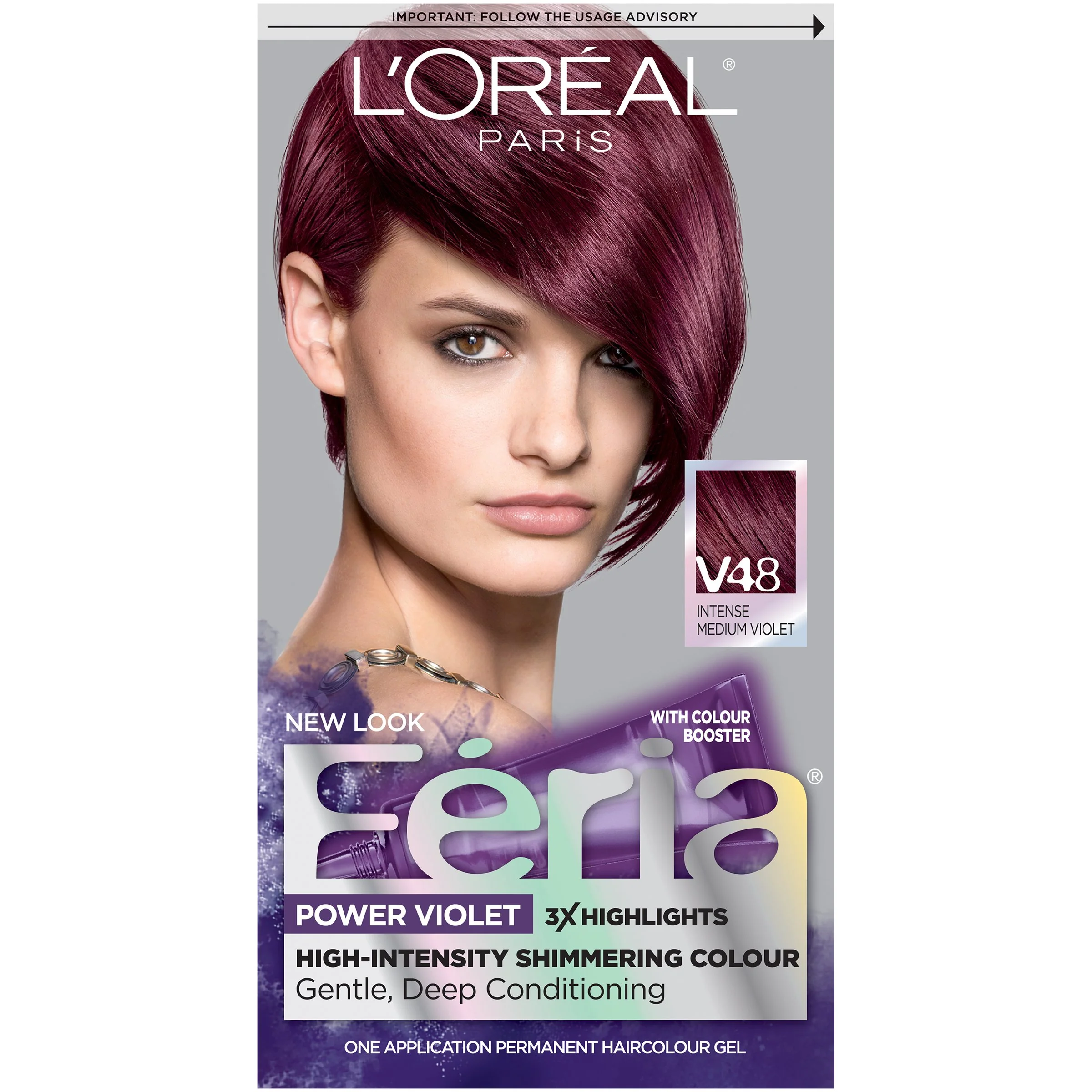 Trusted Feria Hair Color V48 Intense Medium Violet Packaging May Vary Convenient