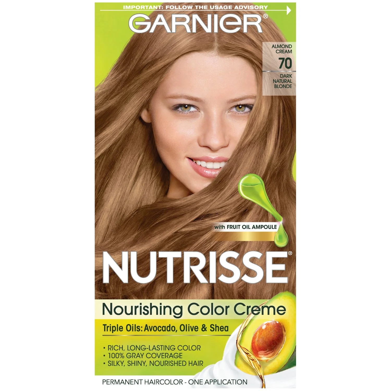 Verified Garnier Nutrisse Nourishing Color Creme 70 Dark Natural Blonde Almond Creme Eco-Friendly