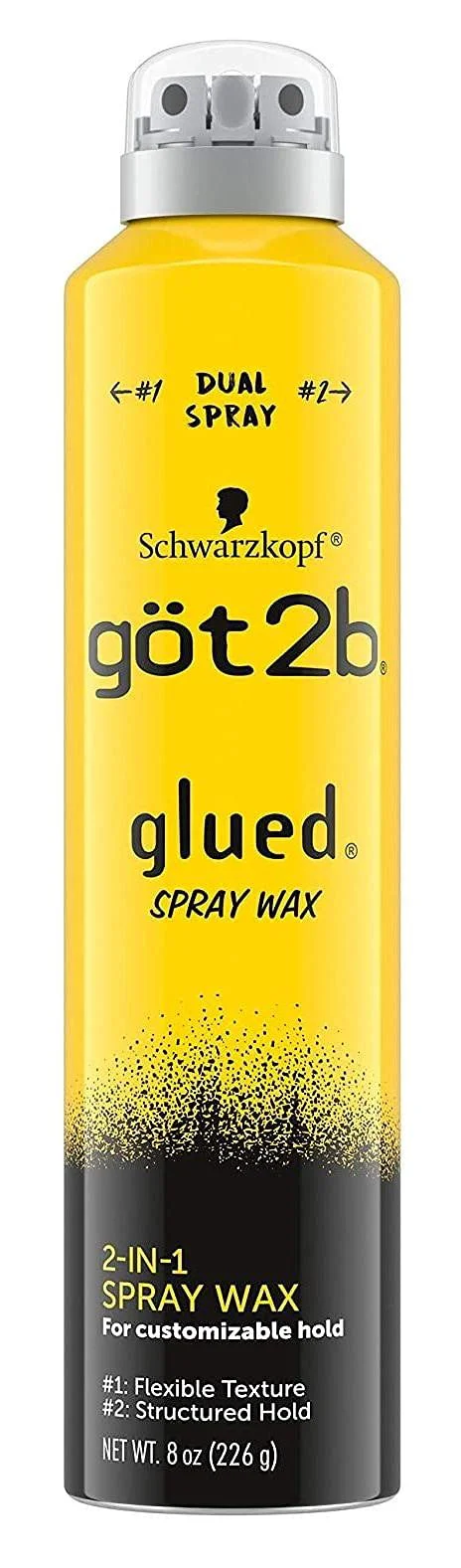 Authentic Got 2B Glued Spray Wax 2-In-1 8 Ounce Pack of 2 Relaxed