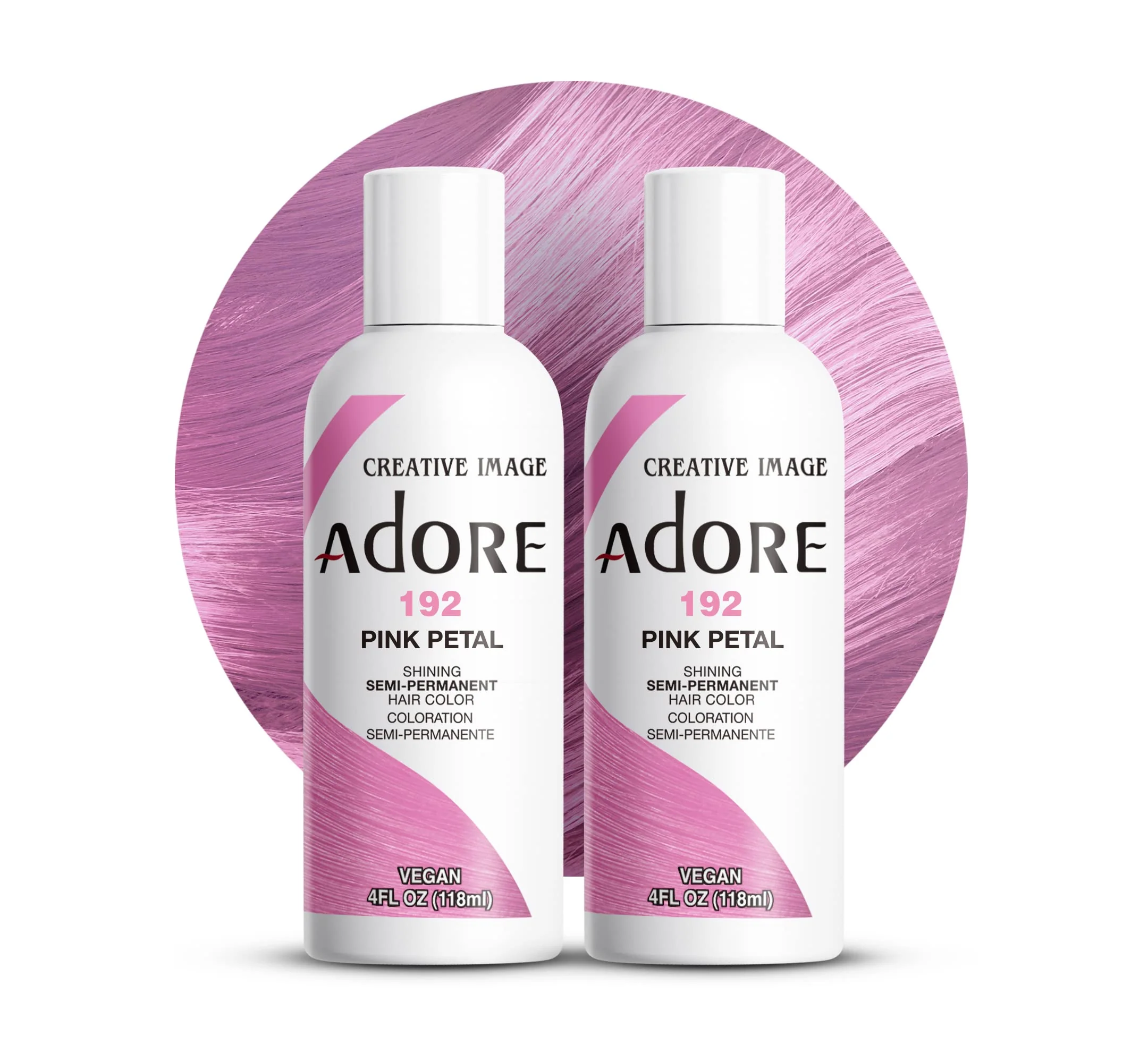 Specialty Adore Semi Permanent Hair Color 192 Pink Petal 2 Pack Vegan Cruelty- Pink Hair Dye No Ammonia No Peroxide No Alcohol 4 Fl Oz Stylish