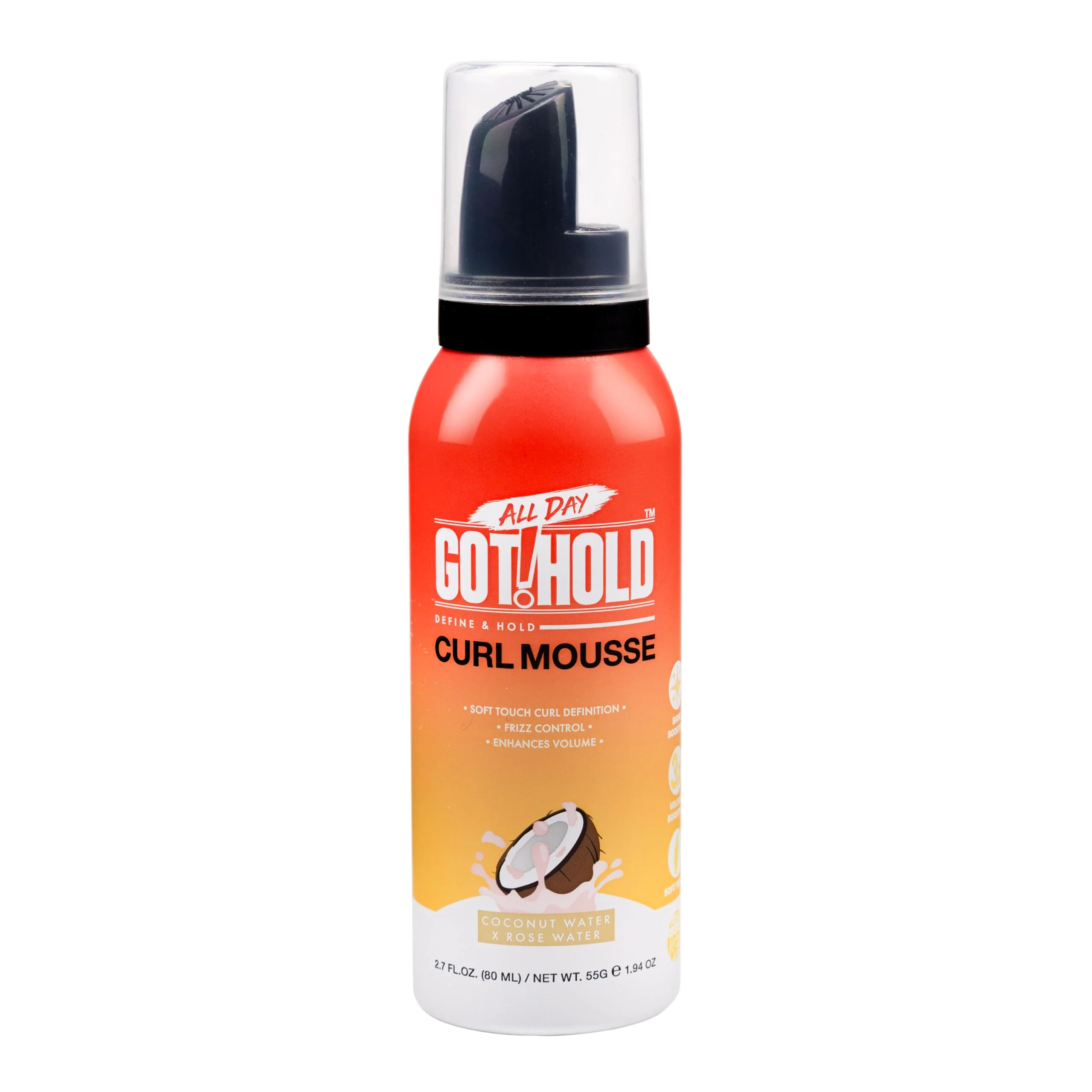 Authentic ALL DAY GOT HOLD Hait styling Curl Mousse 2.7fl.oz 80ml Consistent
