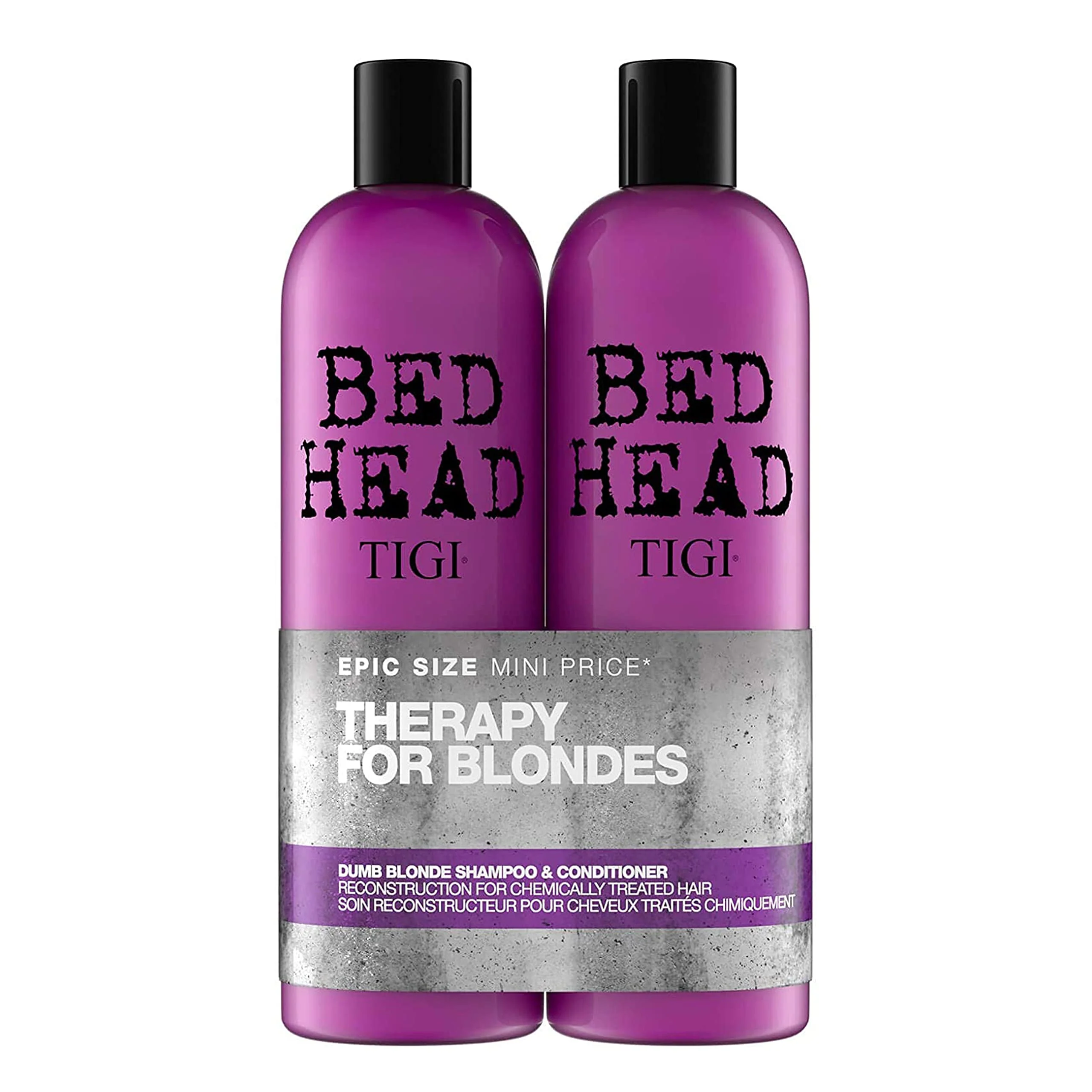 Certified Bed Head by TIGI Dumb Blonde Restoring Shampoo and Conditioner Duo for Damaged Blonde Hair 25.36 fl oz Original Design