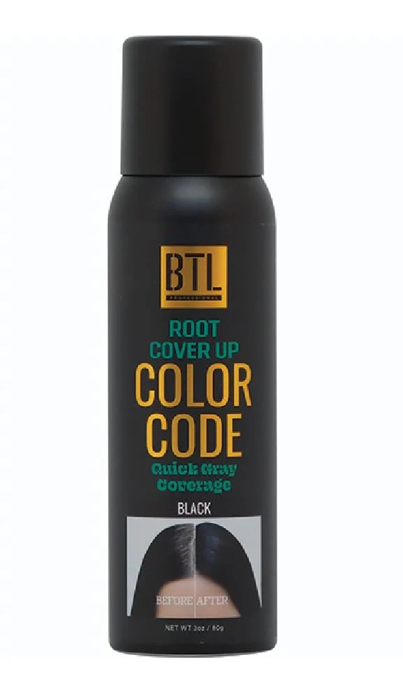 Certified BTL Color Code Temporary Hair Color Spray-On Vibrant Easy to Wash Fast Drying 3oz 80g Root Cover Up Black 3oz 80g Top-Quality