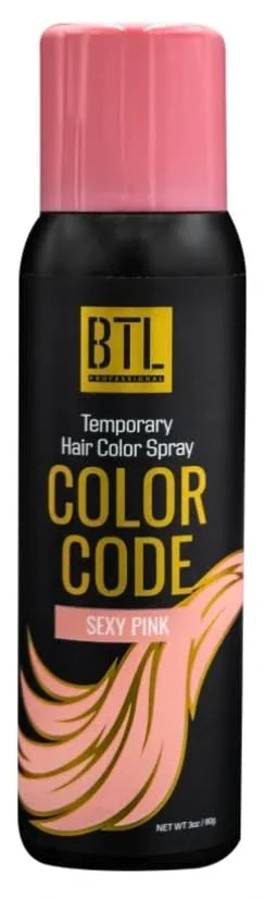 Fashionable BTL Professional BTL Color Code Temporary Hair Color Spray-On Vibrant Easy to Wash Fast Drying 3oz 80g Sexy Pink 3oz 80g Relaxed