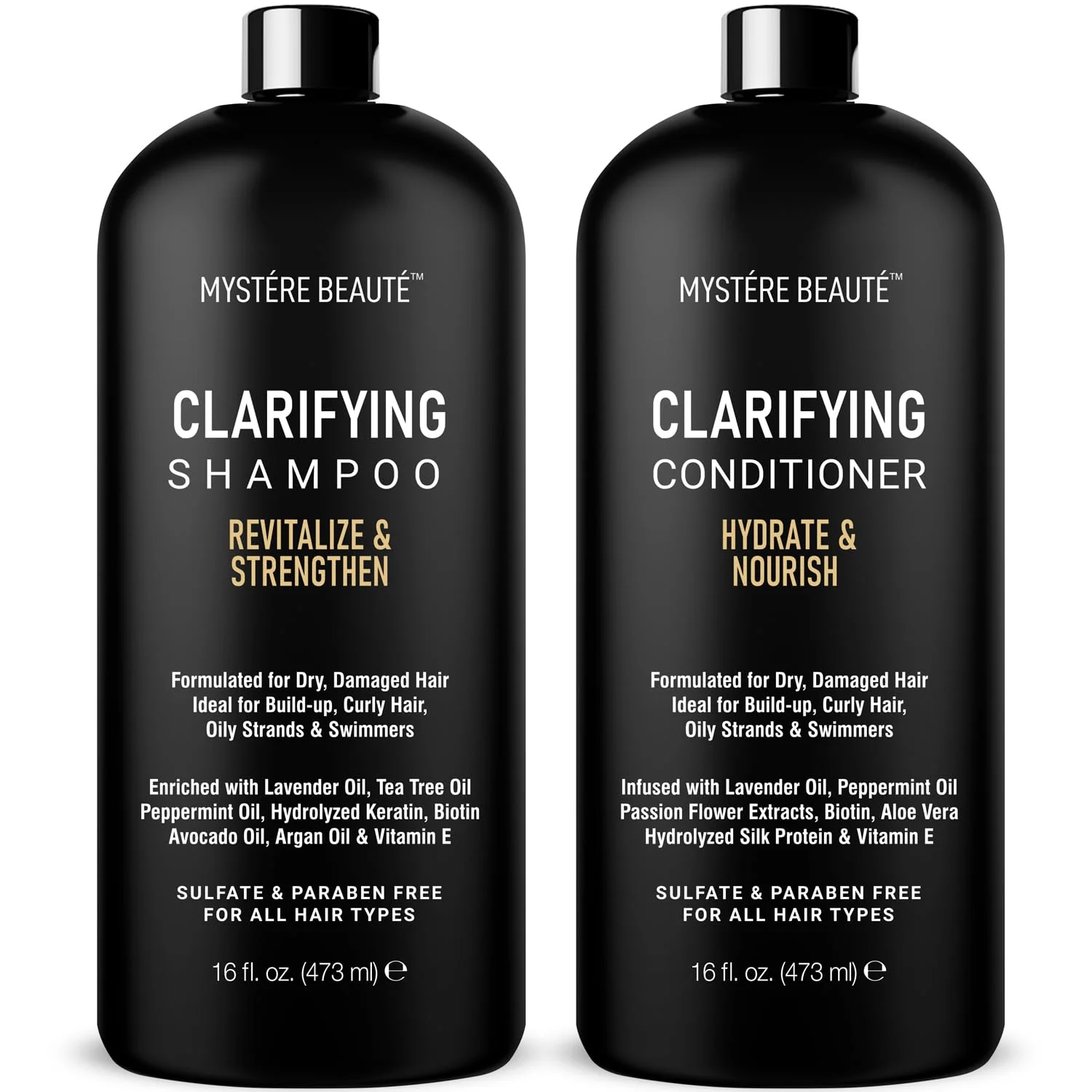 World-Class Clarifying Shampoo and Conditioner Set- Hydrating Calming Removes Buildup For All Hair Types Clarifying Cleanse for Dirt Oil Hard Water Fast