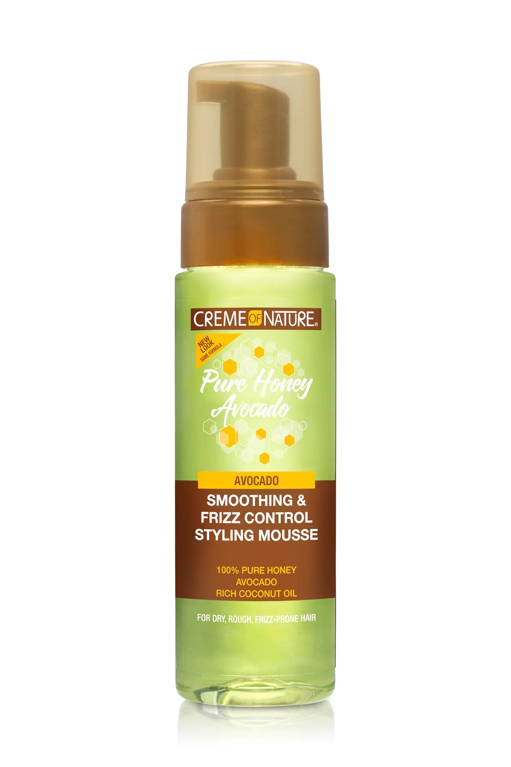 Artisan Creme of Nature Pure Honey Define Hair Food Smoothing Frizz Control Styling Mousse Flexible Hold Shine for Curls With Honey Avocado Oil Easy-to-Use