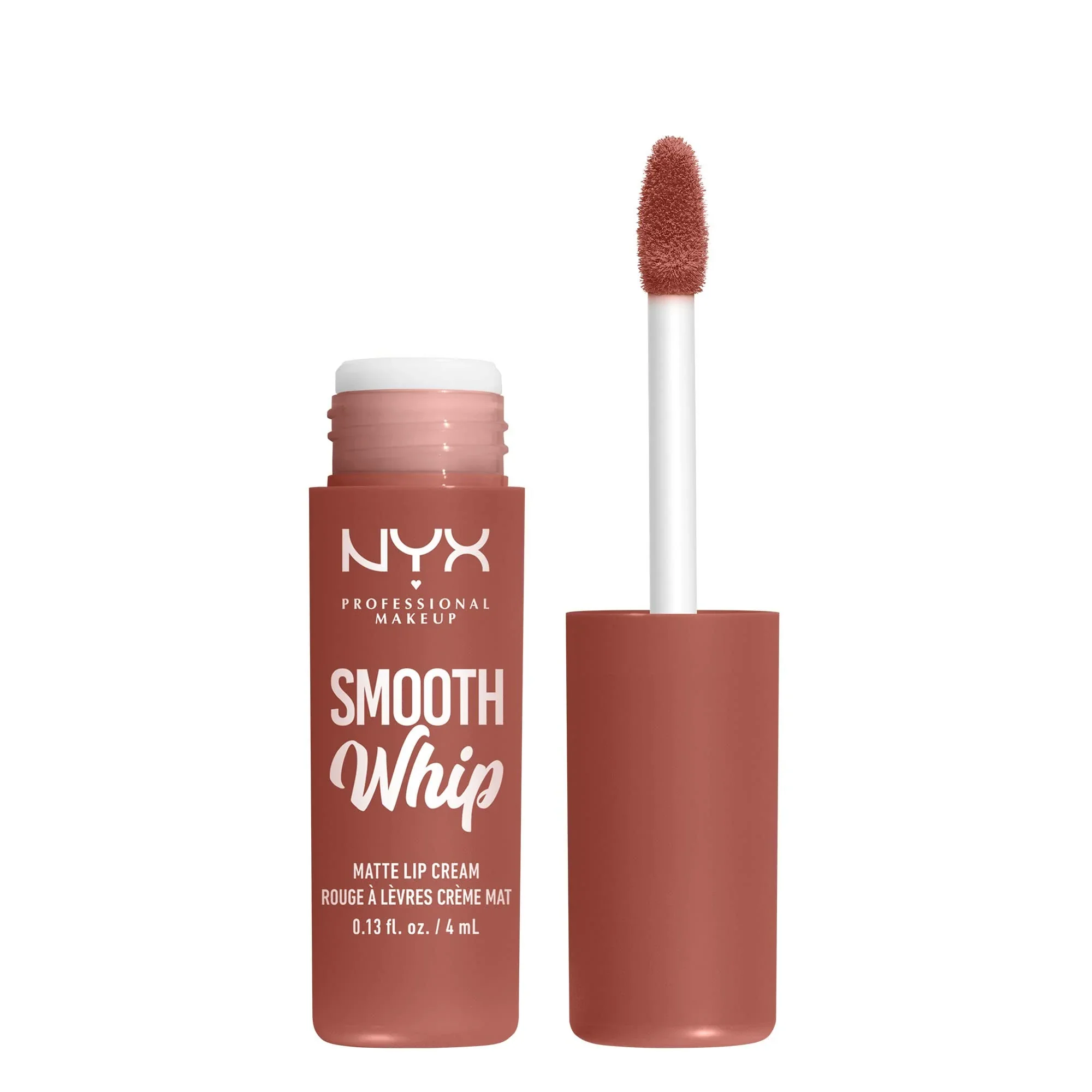 Verified NYX PROFESSIONAL MAKEUP Smooth Whip Matte Lip Cream Long Lasting Moisturizing Vegan Liquid Lipstick - Teddy Fluff Midtone Pinky Brown Breathable