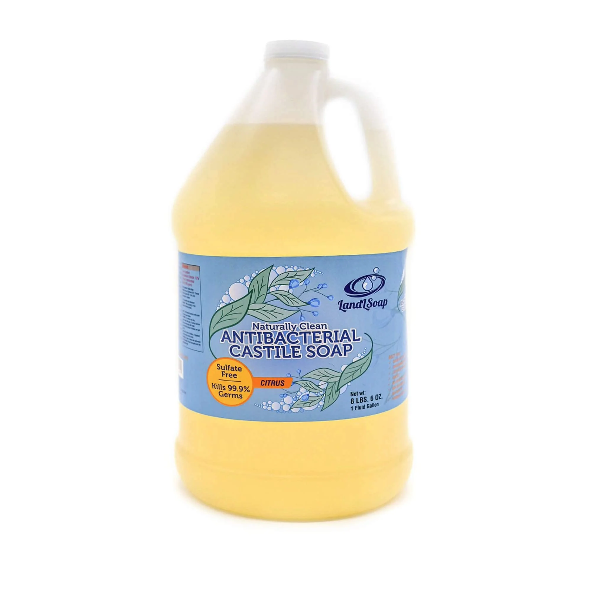 User-Friendly LandLSoap Citrus Antibacterial Pure Castile Soap Liquid for Face Hand Body Wash Vegan Non-GMO Made in USA Dry Sensitive Skin 1 Gallon Proven