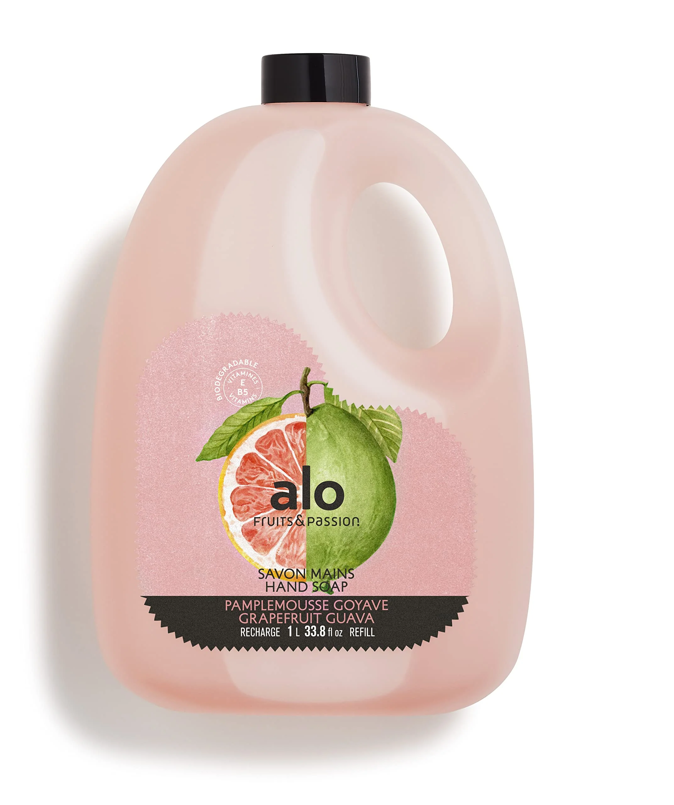 Classic Live Clean Fresh Water Hydrating LiAlo Hand Soap by Fruits Passion - Grapefruit Guava - 1L quid Hand Soap Refill 1 L light blue Healthy