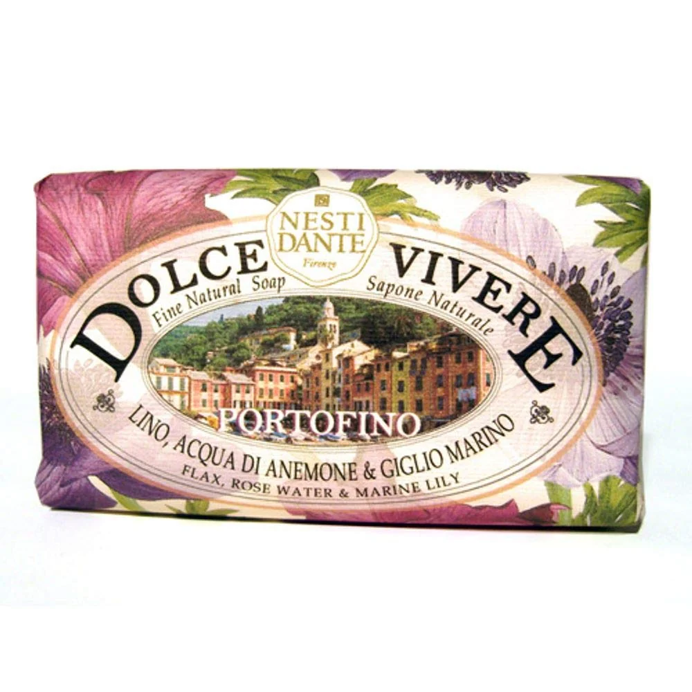 Stylish Nesti Dante Dolce Vivere Fine Natural Soap - Portofino - Flax Rose Water Marine Lily 250g 8.8oz Long-Lasting