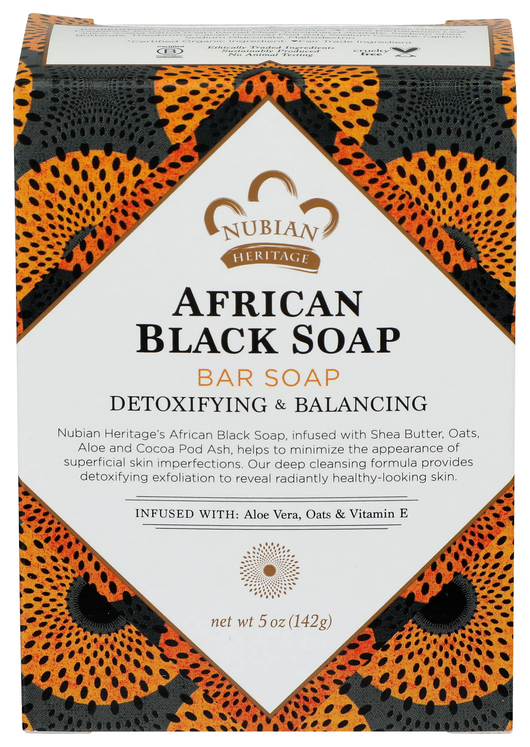Top-Quality Nubian Heritage Soap Bar African Black 5 Ounce Selected