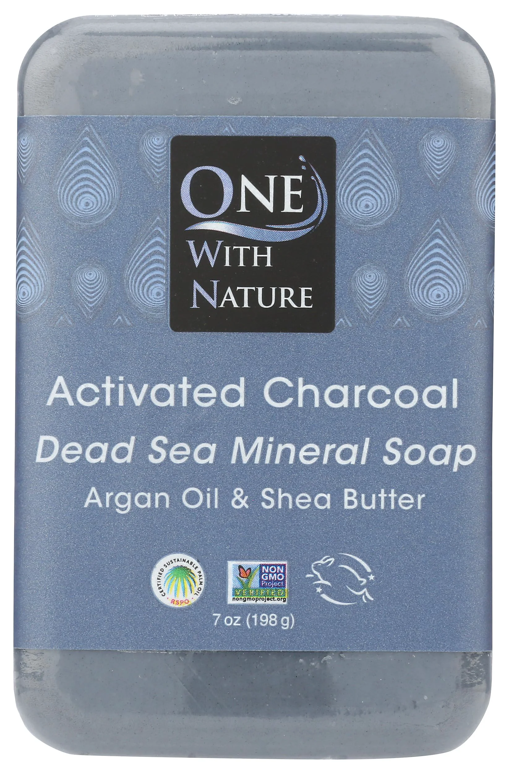 Stylish One With Nature Activated Charcoal Bar Soap 7 OZ Environmentally Friendly