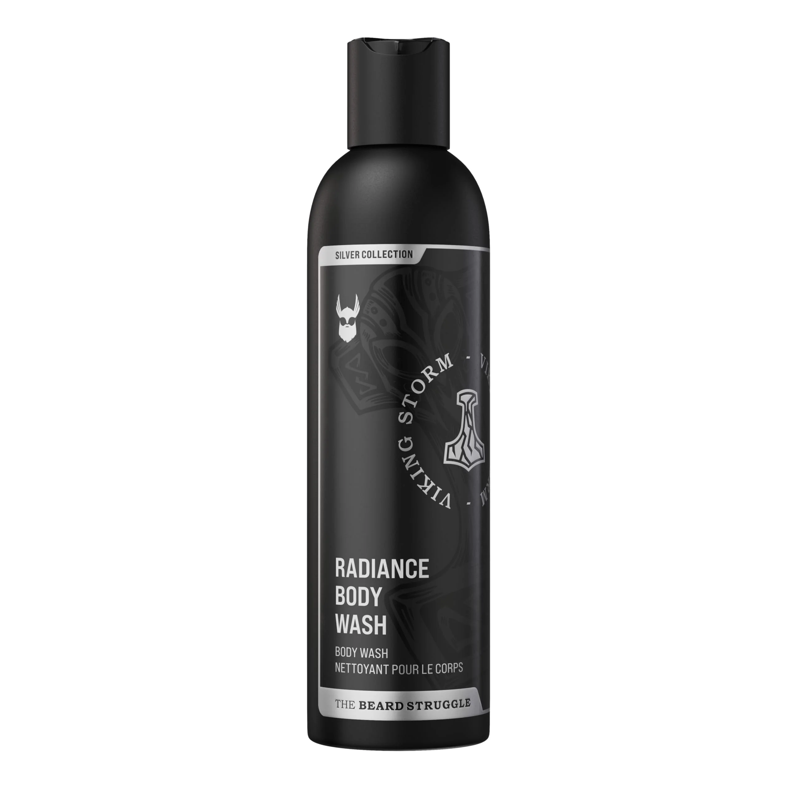 Breathable The Beard Struggle Men's Body Wash Viking Storm - Silver Collection - Skin Cleaning Agent - Natural Body Wash - Shower Gel Liquid Soap - 240 mL 8 Refined