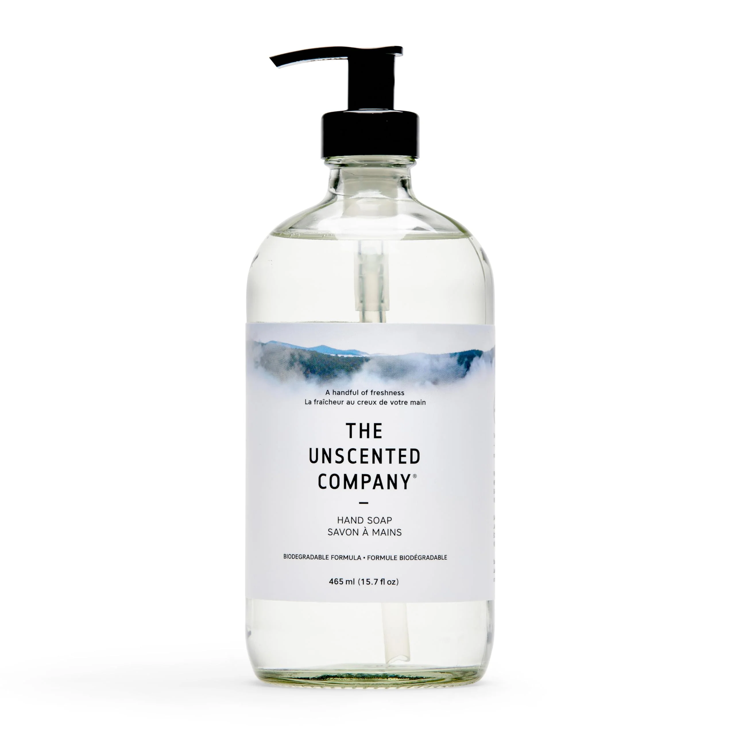 Secure The Unscented Company Hand Soap Liquid Glass Bottle 16.9 Fl Oz Organic