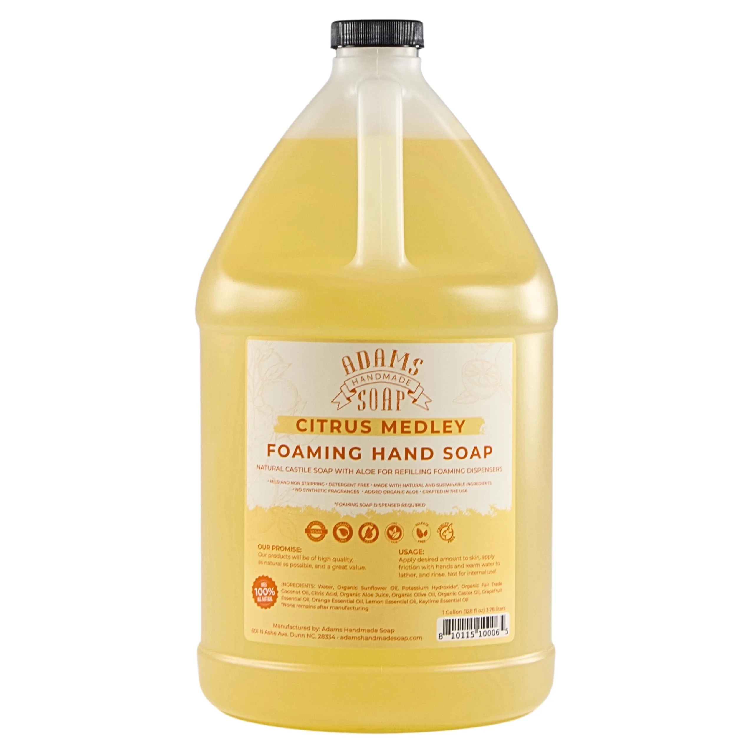 Fine Adams Handmade Soap Liquid Foaming Soap 1 Gal - Citrus Medley Efficient