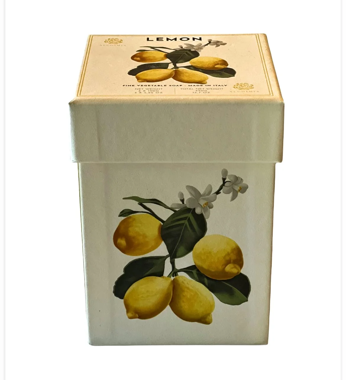 World-Class Alchimia Lemon Citron 3pc Boxed Soap Set 3 x 5.25 Oz Premium
