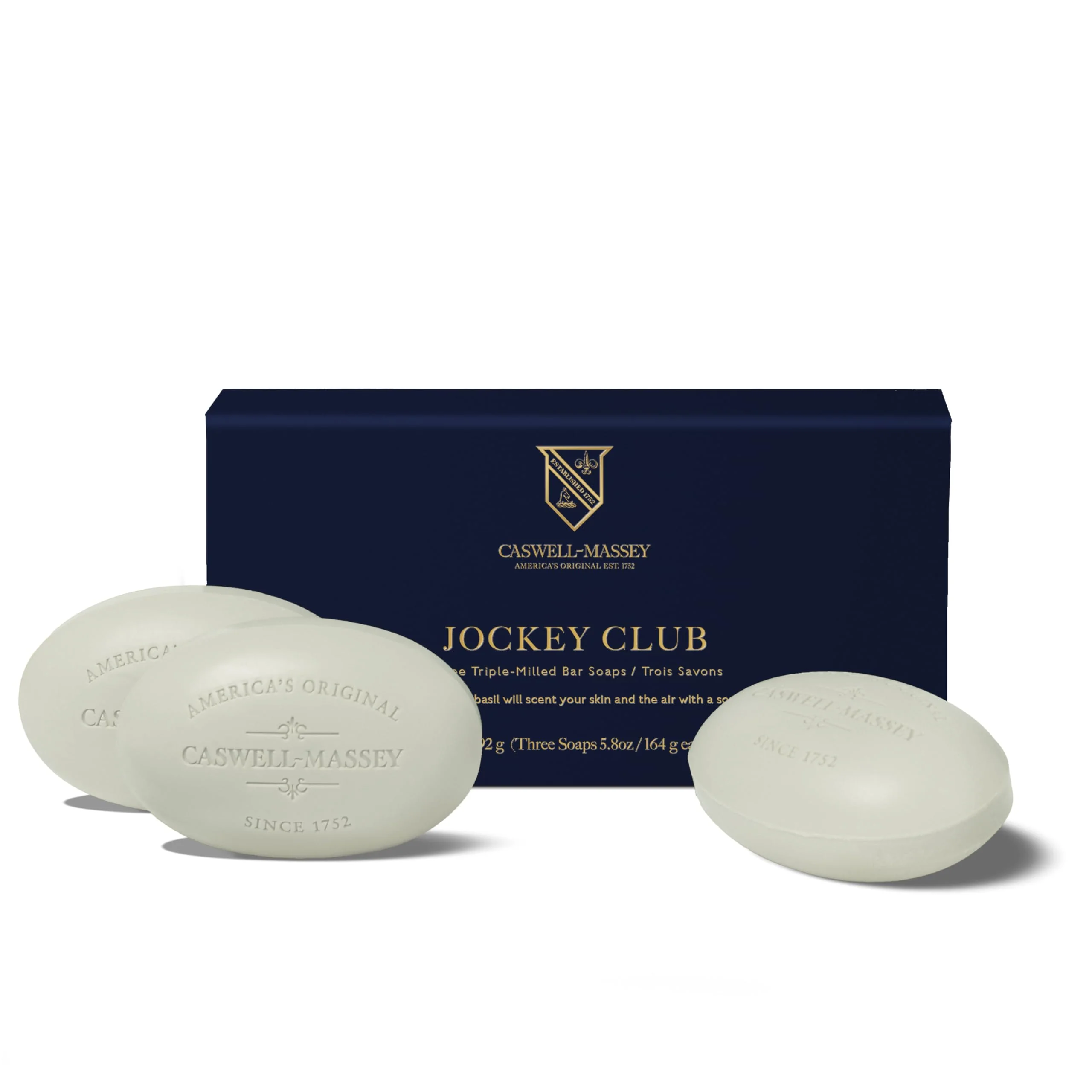 Premium Caswell-Massey Men s Bar Soap Gift Set - Jockey Club Scent - Triple-Milled Moisturizing Body Soap Bars for All Skin Types Plant-Based Formula Fine Crafted