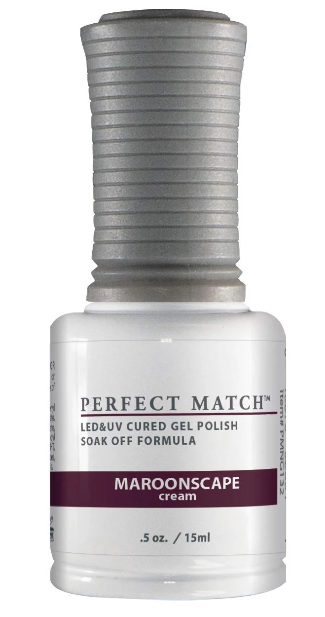 Durable LeChat Match Gel Polish Maroonscape 0.5 Fl Oz PMS132 High-End