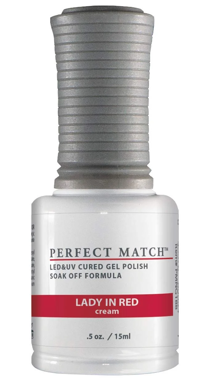 Advanced LeChat Match Gel Polish Lady In Red Nail laquer 0.5 Ounce gel polish soak off cream 0.5ounce. PMS188 Powerful