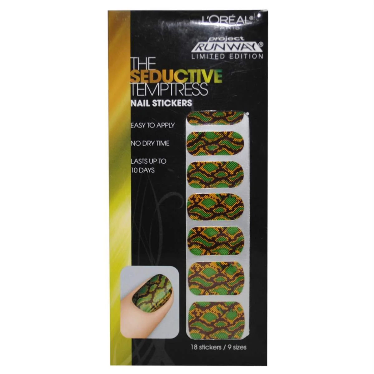 Advanced L O ParisPROJECT RUNWAY NAIL STICKERS THE SEDUCTIVE TEMPTRESS Environmentally Friendly