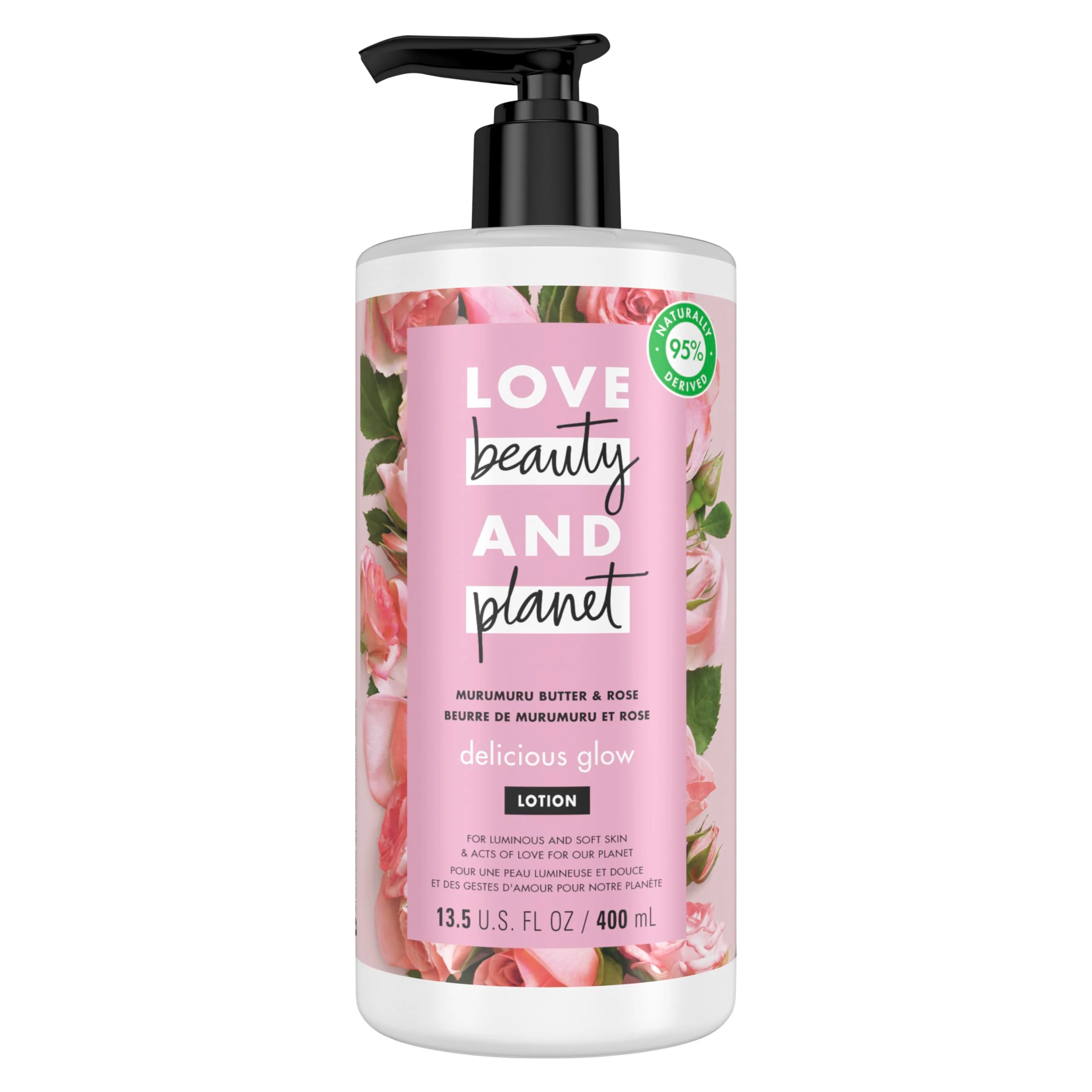Casual Love Beauty and Planet Delicious Glow Body Lotion Murumuru Butter Rose for Soft Glowing Skin Natural Ingredients Plant-Based Moisturizers Vegan Selected