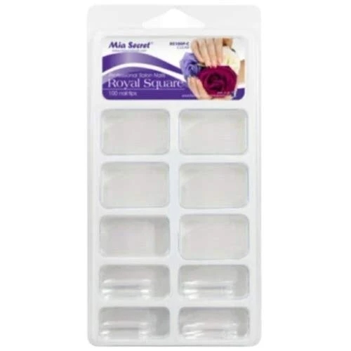 Quality Mia Secret Professional Nail System 100 Royal Square Nail Tips - Clear Healthy