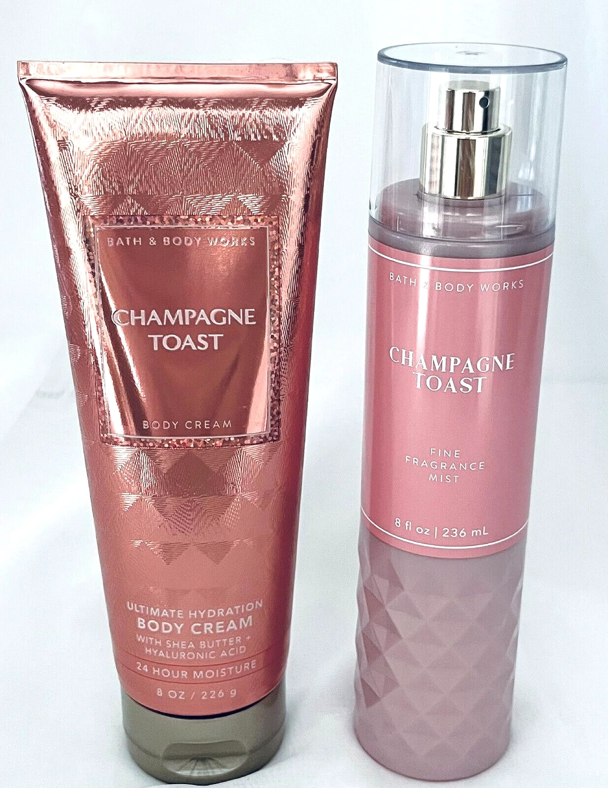 Authentic Bath and Body Works - Champagne Toast - Fine Fragrance Mist and Ultra Shea Body Cream - Full Size -2019