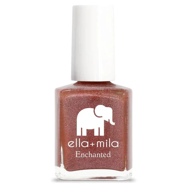 User-Friendly ella mila Quick Dry Nail Polish - Long Lasting Chip Resistant Holographic Red-Orange Shimmer Nail Polish Fast Drying Vegan Cruelty- Non-Gel Healthy