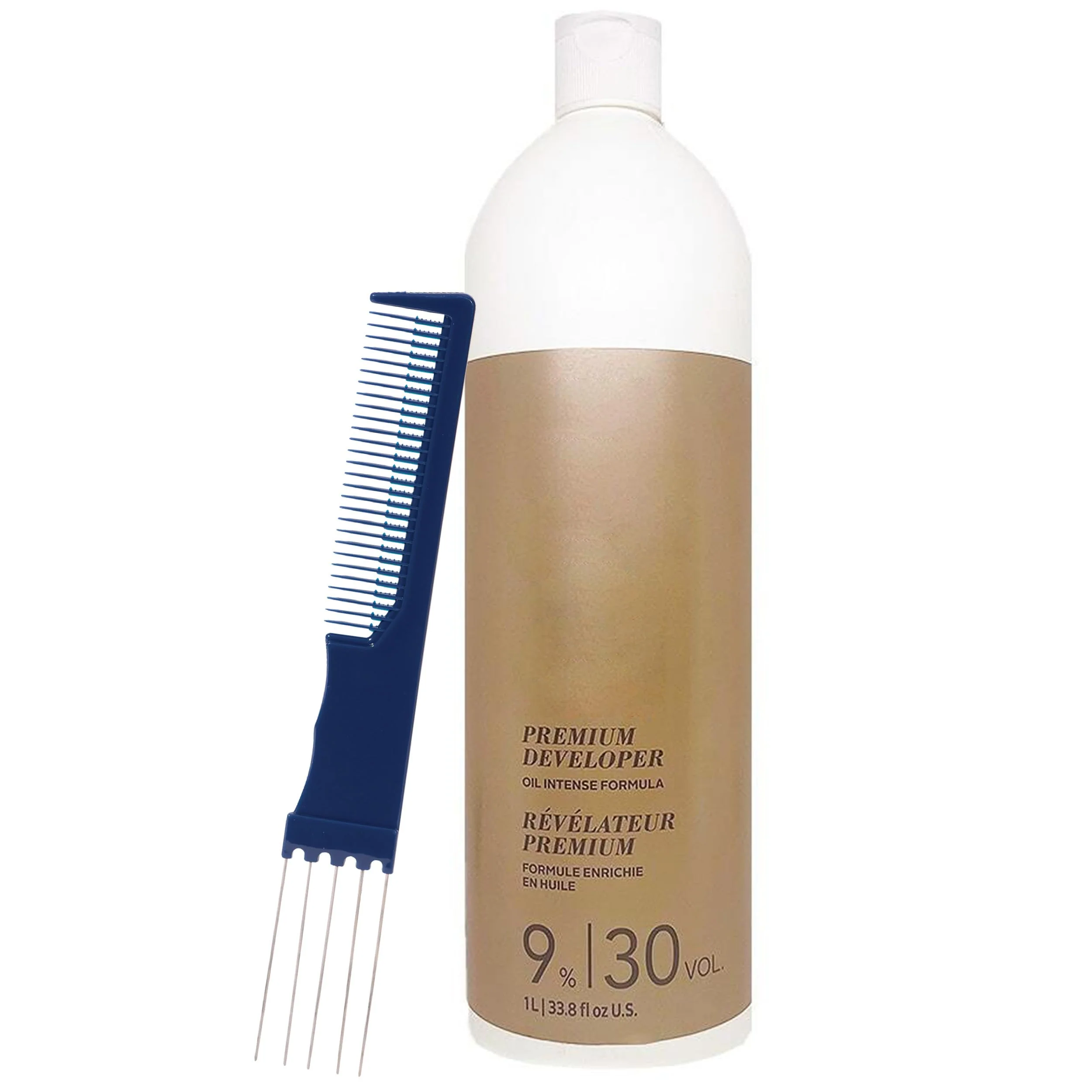 Flexible Blonde Me Developer 9 30 Vol 1 Liter with Dual Purpose Comb Relaxed