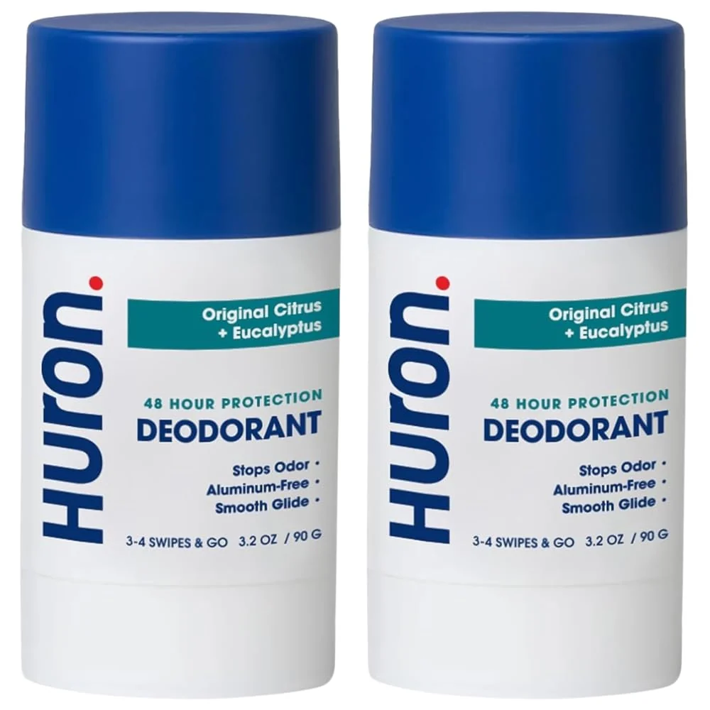 Authentic Huron Deodorant for Men and Women 48-Hour Odor Protection Aluminum- Deodorant with Citrus Eucalyptus Scent Moisturizing Phthalate- Artisan