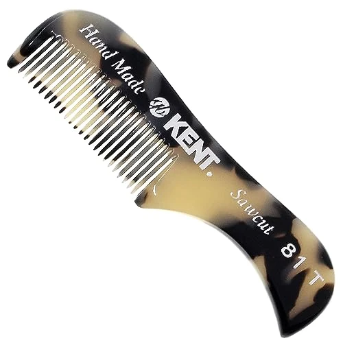 Smooth Kent A 81T TW X-Small Mini Comb for Men's Beard and Mustache Fine Toothed Pocket Comb for Facial Hair Grooming and Styling. Hand-Made of Quality Fine Crafted