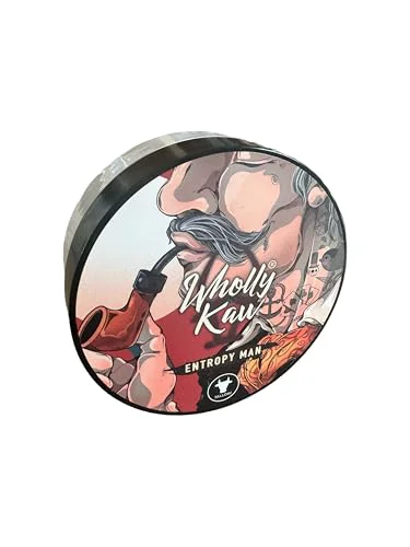 Artisan Entropy Man Tallow Shaving Soap. Enriched with Donkey Milk Water Buffalo Milk Whey Proteins Omega 3 Omega 6 Hops Extract. Tobacco Leather Plum Natural