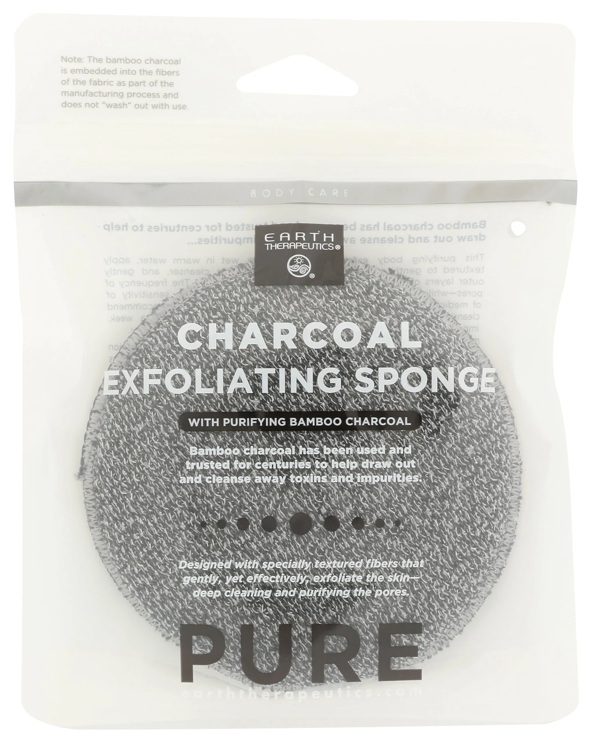 Contemporary Earth Therapeutics Charcoal Exfoliating Round Sponge 1 Piece Smart