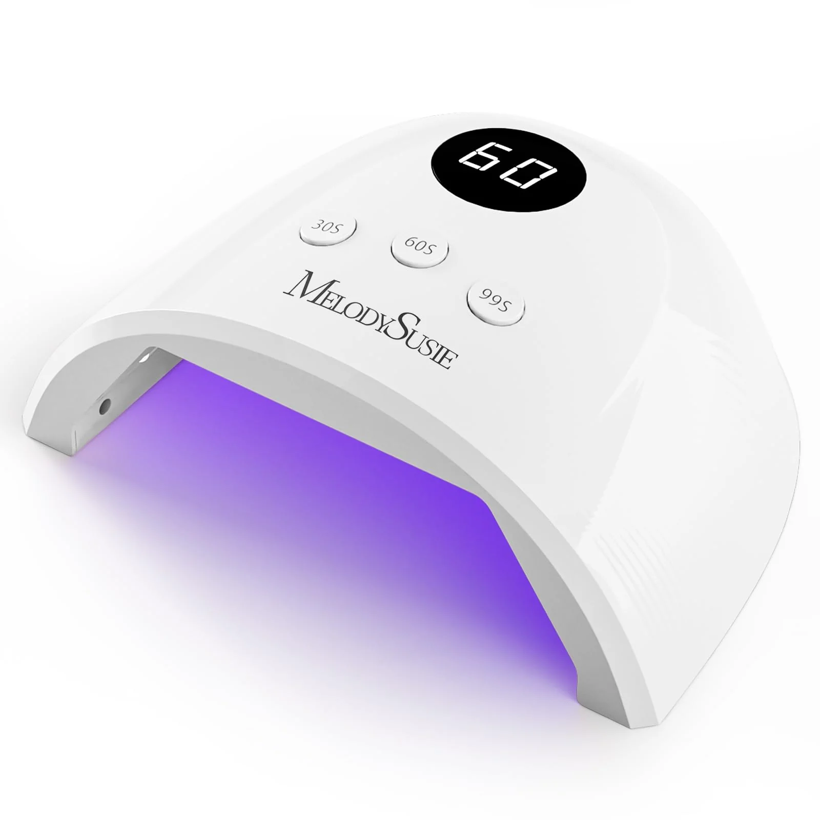 Certified MelodySusie Compact Advanced UV LED Nail Lamp P-Plus30F Nail Dryer with 3 Timers Smart Sensor Cures All Gels Especially Rhinestone Glue Solid Genuine