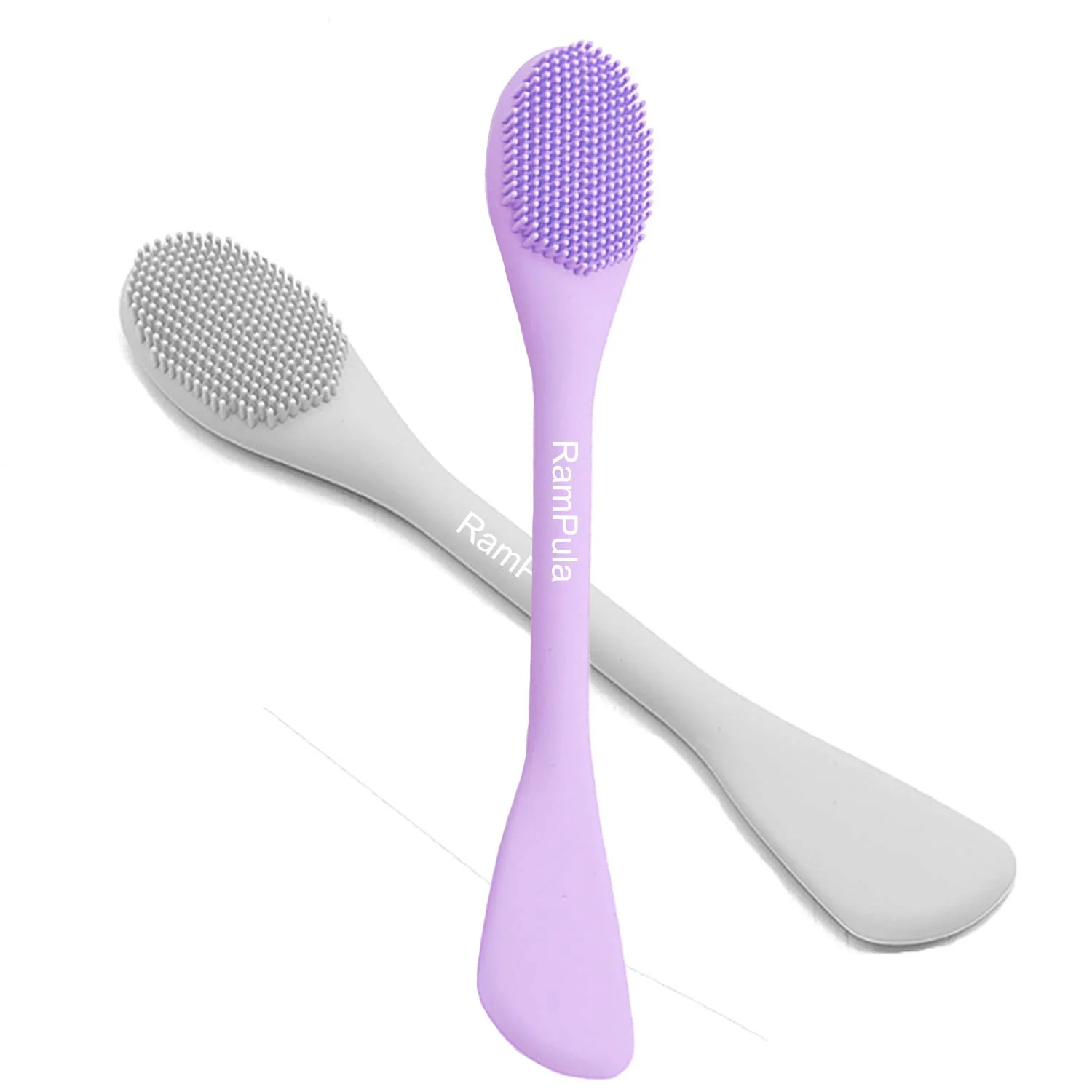 Casual RamPula Silicone Facial Mask Applicator Face Masks Skincare Brush Facial Scrubber Double-Head Lotion Spatula Scoop Solid
