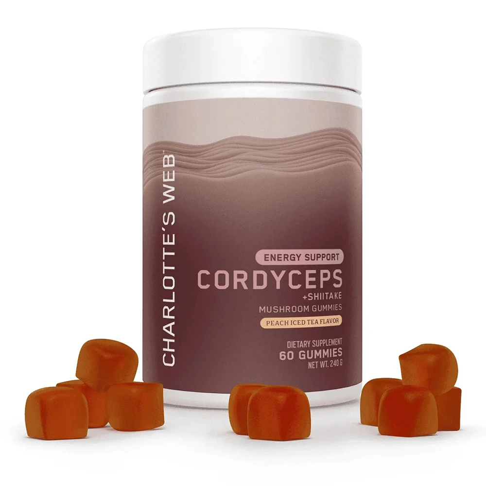 Advanced Charlottes Web Energy Support Cordyceps Shiitake Mushromm Gummies Peach Iced Tea Flavor 60Ea Refined