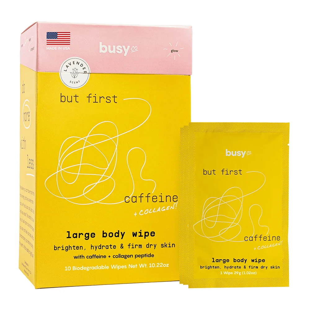 Responsible Busy Co Glow Body Wipes for Cleansing and Refreshing Skin 1.02Oz 29g 10Ea Environmentally Friendly