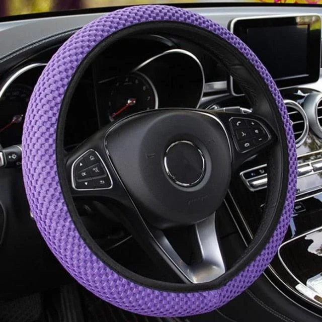 Carefully Designed 1Pcs Ice Silk Steering Wheel Cover Non-Slip Car Wheel Cover Protector Breathable Microfiber Universal For Leather Viscose Breathable Anti-Slip Steering Wheel Cover Wear-resistant Anti-slip Car Accessories Black Red Rose Gray Beige Purple Elite