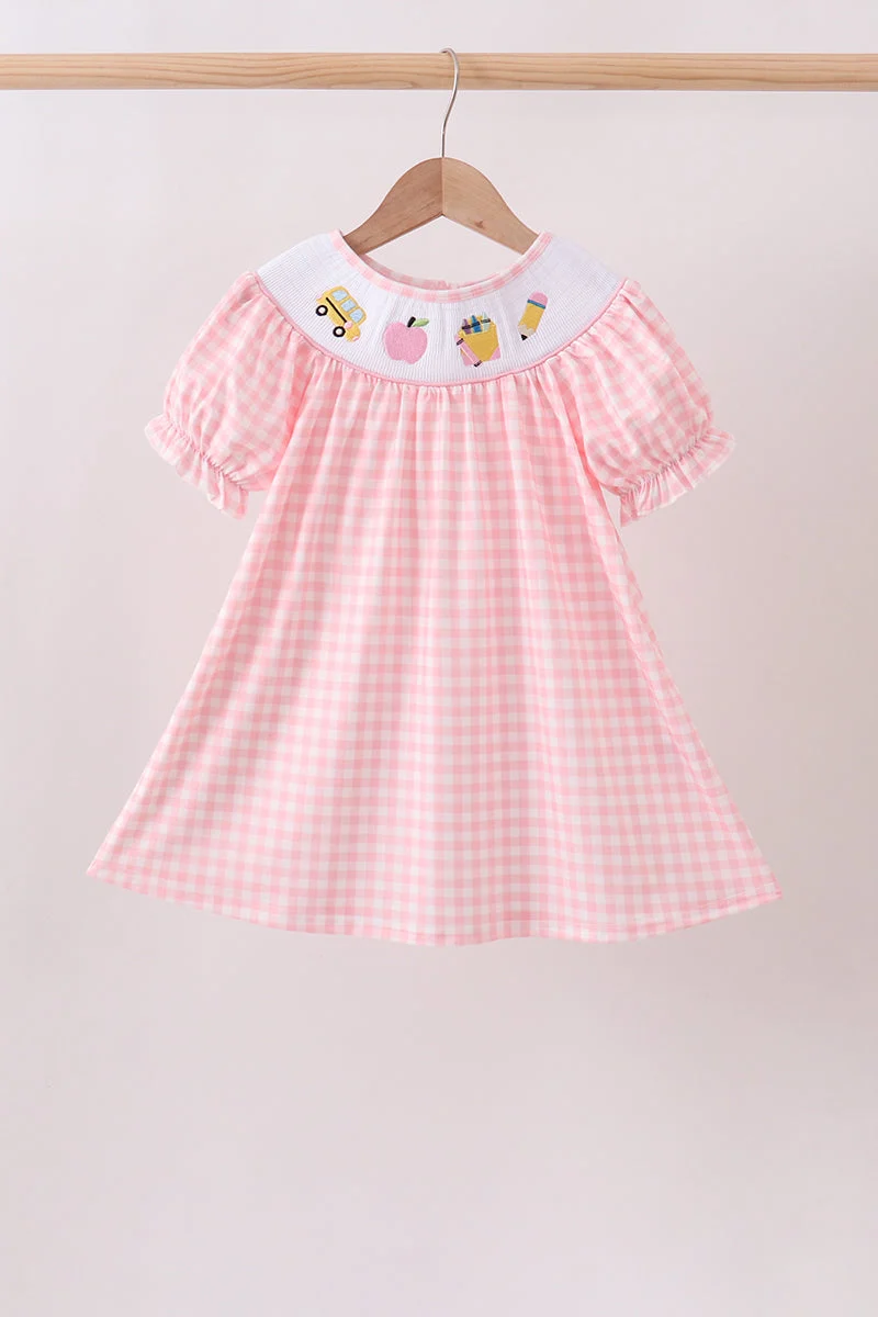 Unique Pink Apple Bus Smocked Dress Original Design