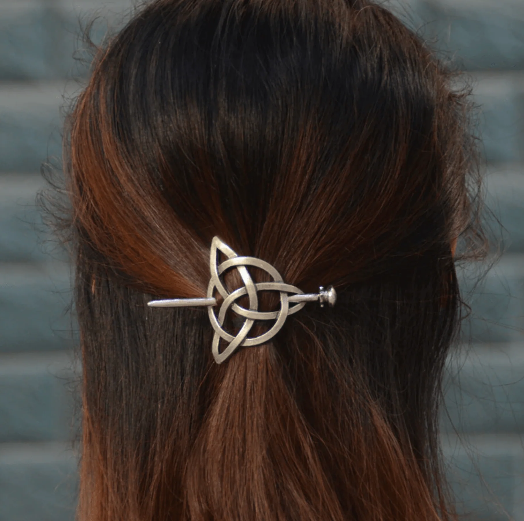 Soft Antique Silvertone Infinity Hair Pin Functional
