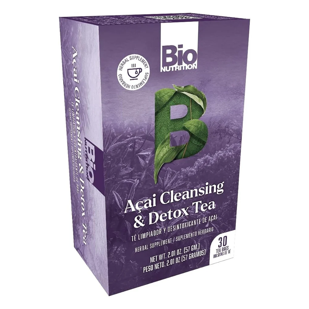 World-Class Bio Nutrition Acai Cleansing and Detox Tea Helps the Body Cleanse Unwanted Toxin 30Ea First-Class