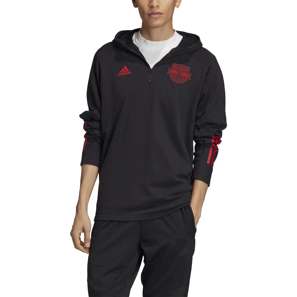 Smooth adidas Men's New York Red Bulls 3-Stripes Travel Jacket Jackets Comfortable