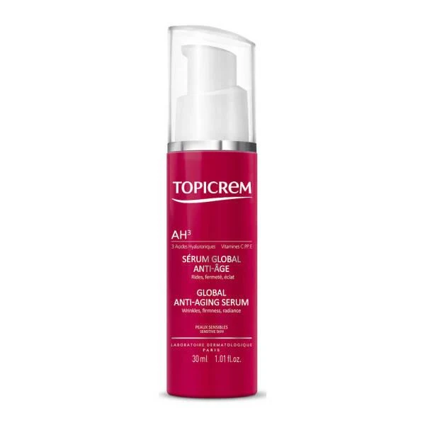 Advanced Topicrem Anti-Aging Serum AH3 Global - Hydrating Anti-Wrinkle Brightening Serum for Aging Skin with Hyaluronic Acid Vitamin C Niacinamide Solid