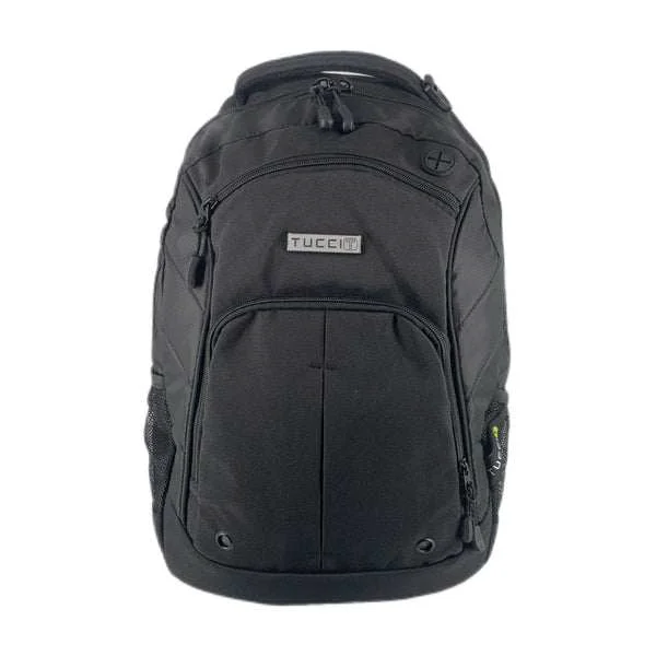 Versatile Tucci Italy Cyclist Laptop Backpack - Medium - Black Artisan