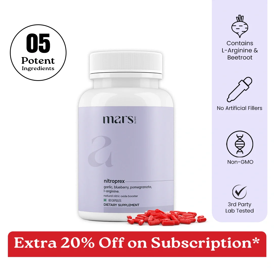 Consistent Mars NitroPrex with L-Arginine Beetroot - Blood Flow Size Bedroom Performance 60N Organic