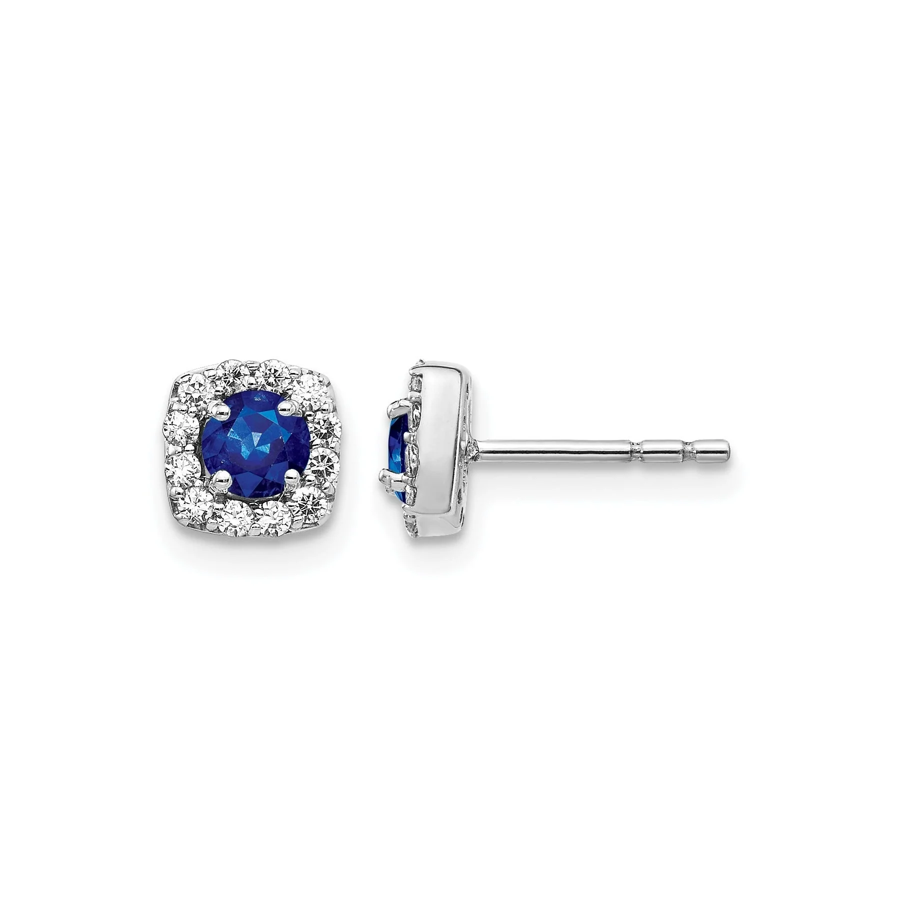 Advanced 14k White Gold 1 5 carat Lab Grown Diamond Created Sapphire Stud Earrings Sustainable